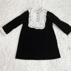 1970s vintage ruffle black velvet dress Size 5